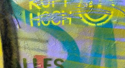 Wandgrafiti - Kopf hoch