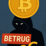 Illustration eines Diebes mit dem Bitcoin Symbol