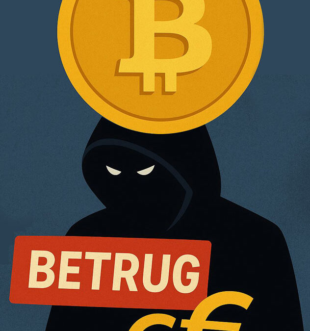 Illustration eines Diebes mit dem Bitcoin Symbol